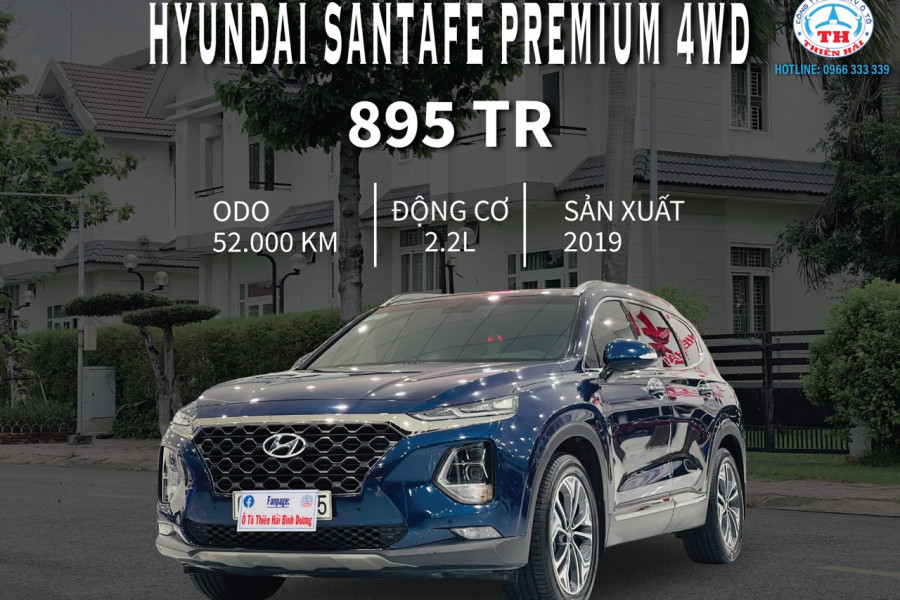 HUYNDAI SANTAFE 2.2L PREMIUM 4WD 2019 ĐK 2020