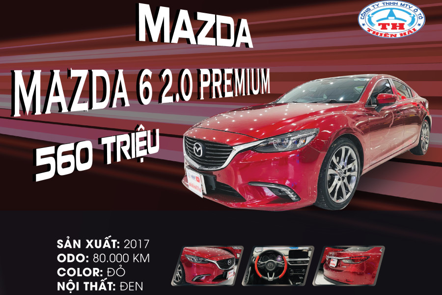 MAZDA 6 2.0 PREMIUM SẢN XUẤT 2017