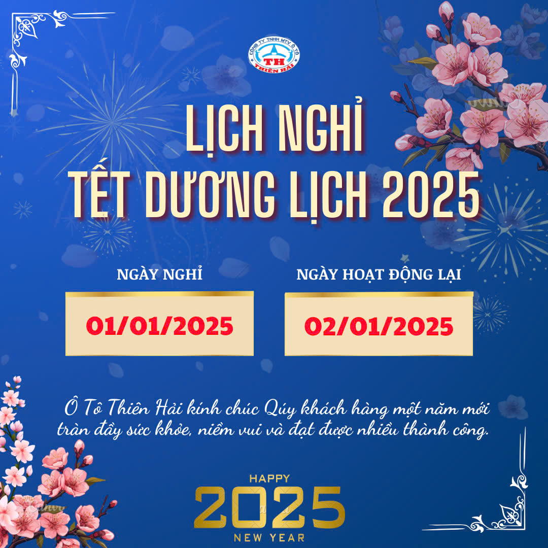 THÔNG BÁO NGHỈ TẾT DƯƠNG LỊCH 2025